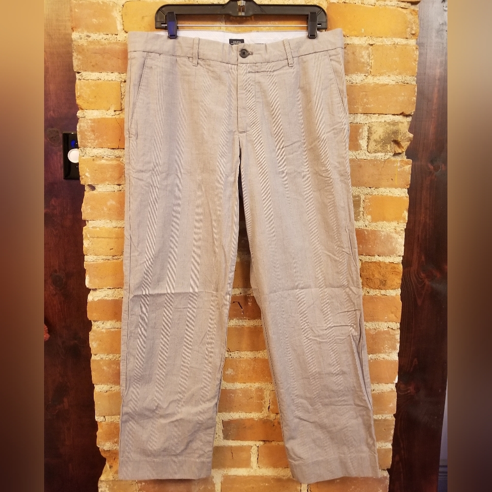 GAP Mens Tailored Khakis Light Gray Plaid Chinos Fall Casual Preppy Size 34x30